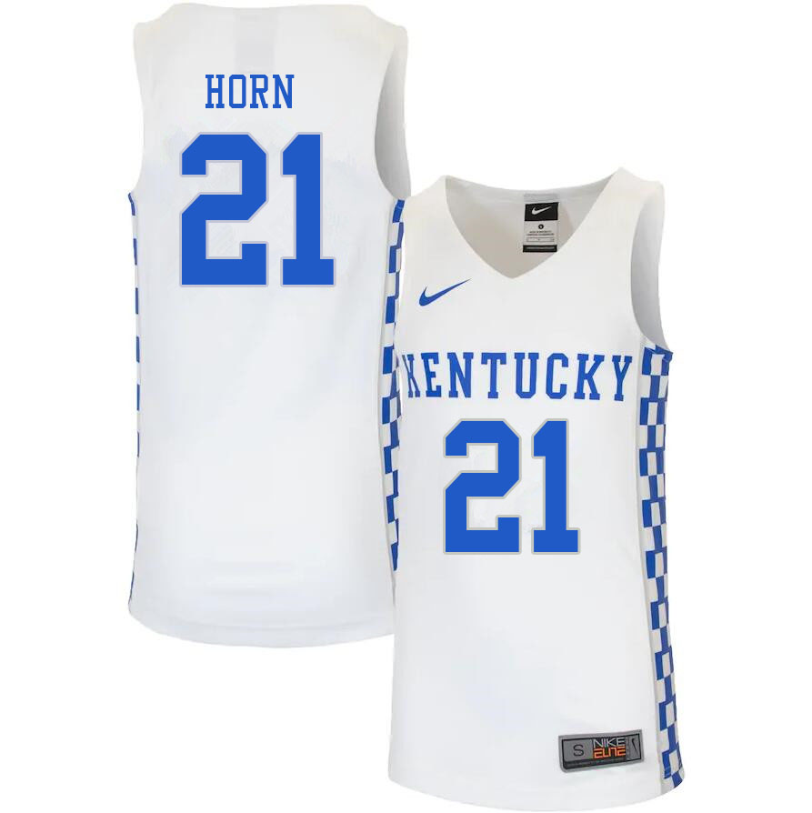 Men #21 Walker Horn Kentucky Wildcats College Basketball Jerseys Sale-White
